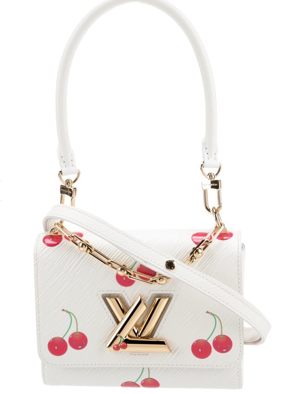 Louis Vuitton x Murakami Cherry Print White Epi Leather Twist Bag